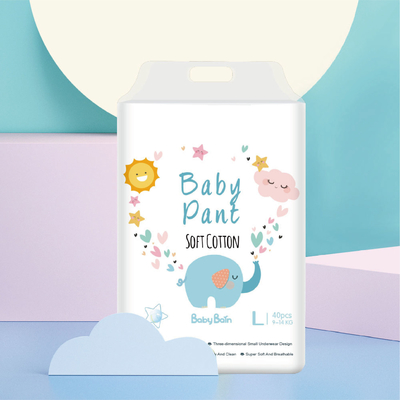 รูปแบบการออกแบบ ตัวบ่งชี้ความชื้นเปียก Jumbo Package Pullup Baby training Diaper