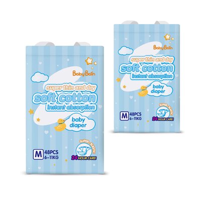 3D Leak Prevention ผ้าอ้อมเด็กแบบใช้แล้วทิ้ง Breathable Super Soft