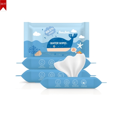 EDI Pure Water Baby Wipes 99 5 ผ้าเช็ดทำความสะอาดน้ำบริสุทธิ์ OEM 60pulls ผ้าเช็ดทำความสะอาดแบบใช้แล้วทิ้ง