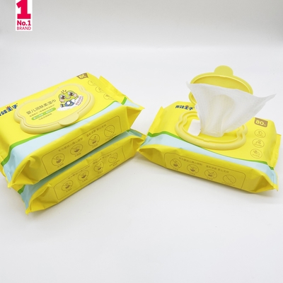 ผ้าเช็ดทำความสะอาดผ้าฝ้ายสำหรับเด็กแรกเกิด Sensitive Unscented ย่อยสลายได้ทางชีวภาพ
