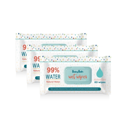 ผ้าเช็ดทำความสะอาดเปียกสำหรับเด็กอ่อน Eco แบบใช้แล้วทิ้ง 80PCS กระเป๋า OEM GSM Wipes