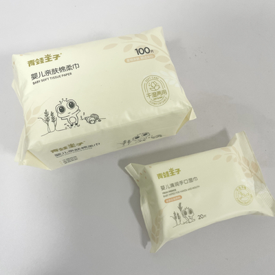 ผ้าเช็ดทำความสะอาดเด็กออร์แกนิกน้ำบริสุทธิ์ ผ้าเช็ดทำความสะอาดแบบแห้งอเนกประสงค์ที่ย่อยสลายได้ทางชีวภาพ