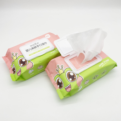 ผ้าเช็ดทำความสะอาดเปียก Spunlace Nonwoven แบบใช้แล้วทิ้ง Biodegradable Soft Cleaning Organic