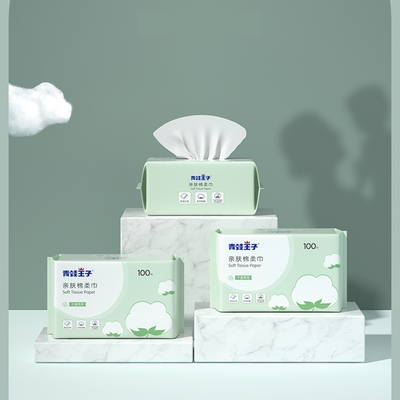 ผ้าเช็ดทำความสะอาดแบบใช้แล้วทิ้ง Baby Soft 100% Cotton Baby Dry Wipes สำหรับผิวบอบบาง