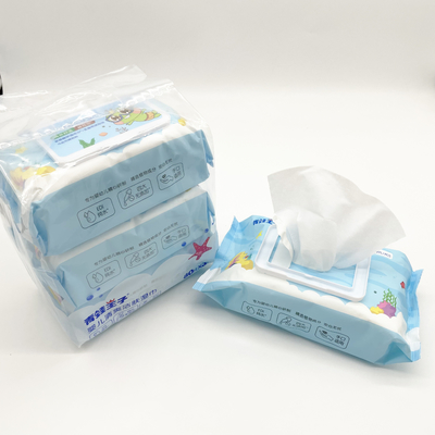 การทำความสะอาดตัวอย่างฟรีแบบไม่ทอ ISO แบบใช้แล้วทิ้ง Wet Wipe Unscented For Baby