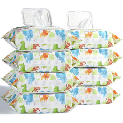 ทิชชู่เปียก 80 นับ ผ้าเช็ดทำความสะอาดทารกแบบไม่ทอพร้อมฝาปิดสำหรับทารก