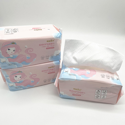 ผ้าขนหนูเช็ดเครื่องสำอางคอตตอน 100% ใช้แล้วทิ้งเช็ดเครื่องสำอาง 80ชิ้น