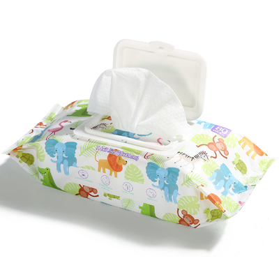 ทิชชูเปียกแบบใช้แล้วทิ้งที่ปราศจากแอลกอฮอล์ ผลิตภัณฑ์ดูแลผิว Baby Wet Wipes