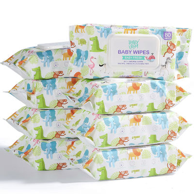 ผ้าเช็ดทำความสะอาดเปียกแบบใช้แล้วทิ้งแบบออร์แกนิคสำหรับเด็กแบบไม่มีแอลกอฮอล์ OEM ที่กำหนดเอง