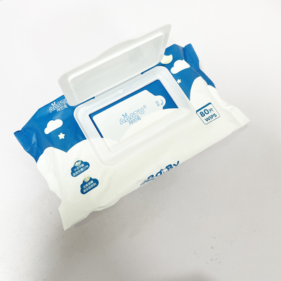 ทิชชู่เปียกไร้กลิ่นเป็นมิตรกับสิ่งแวดล้อม ทิชชู่เปียก 80CT ฝาพับสำหรับทารก