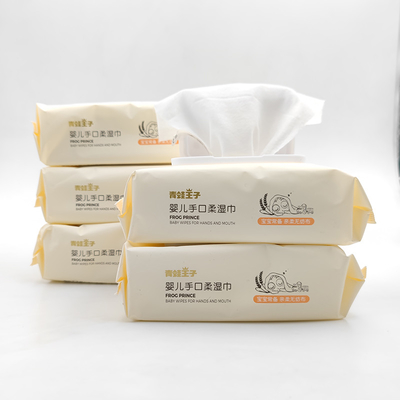 ผลิตภัณฑ์ดูแลผิวแพ้ง่าย ECO Friendly Biodegradable Wet Baby Wipes ใยไผ่จากพืช