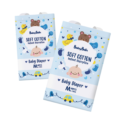 ผ้าอ้อมเด็กแบบใช้แล้วทิ้ง Super Softy พร้อมตัวบ่งชี้ความชื้นแฉะ