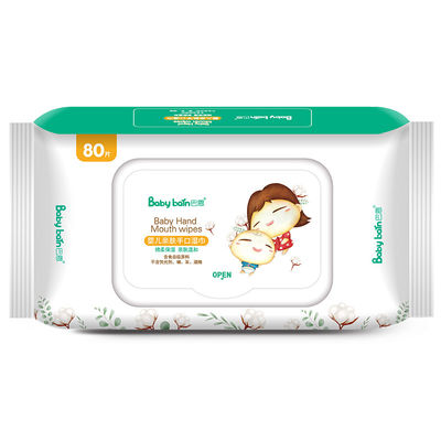 ฉลากส่วนตัวแบบใช้แล้วทิ้งที่ละเอียดอ่อน OEM Water Wet Wipes การทำความสะอาดปากมือเด็ก