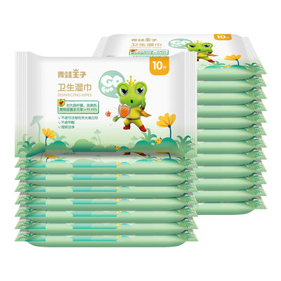 OEM 72 ชิ้นไม่ทอทารกดูแลผ้าฝ้ายย่อยสลายได้เช็ดเปียกทิ้งแอลกอฮอล์ฟรี