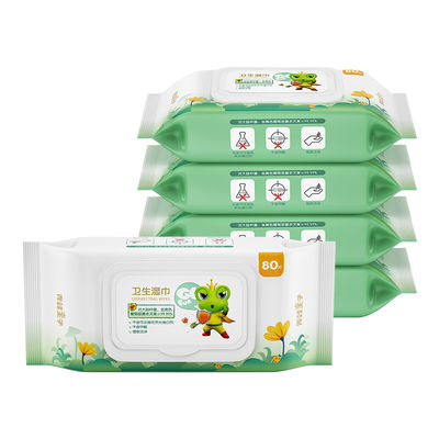 80PCS Pure Water Organic Baby Wipes ผ้าไม่ทอที่ย่อยสลายได้ทางชีวภาพไม่มีกลิ่น