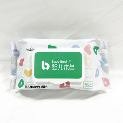 การดูแลทำความสะอาดขายส่ง Spunlace ผ้านอนวูฟเวน Baby Wet Wipes สำหรับปากและมือ