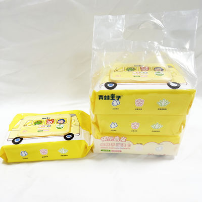 การดูแลทำความสะอาดขายส่ง Spunlace ผ้านอนวูฟเวน Baby Wet Wipes สำหรับปากและมือ