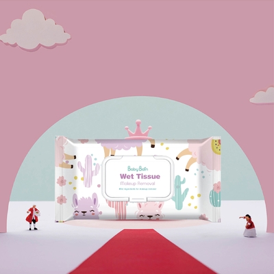 Feminine Custom Label Skin Care ฟรีแอลกอฮอล์ เมคอัพ รีมูฟเวอร์ คลีนซิ่ง ไวพส์สำหรับผิวหน้า