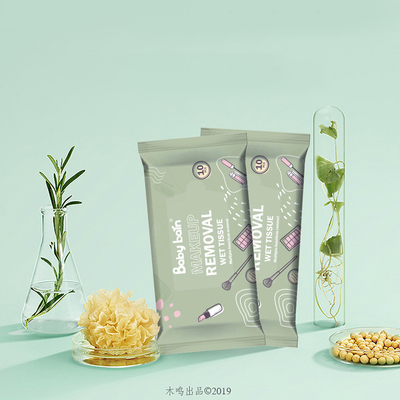Feminine Custom Label Skin Care ฟรีแอลกอฮอล์ เมคอัพ รีมูฟเวอร์ คลีนซิ่ง ไวพส์สำหรับผิวหน้า