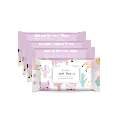 Feminine Custom Label Skin Care ฟรีแอลกอฮอล์ เมคอัพ รีมูฟเวอร์ คลีนซิ่ง ไวพส์สำหรับผิวหน้า