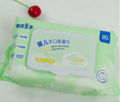 Custom Baby Wipe Free Sample Water Wipes ผ้าเช็ดทำความสะอาดเปียกเด็กออร์แกนิก