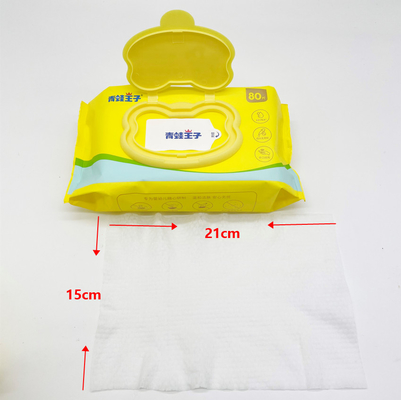 พืชผ้าทิชชู่เปียก Biodegradable Flushable Baby Wipes Fragrance Free Wet Wipes