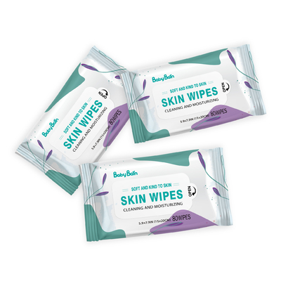 น้ำยาล้างเครื่องสำอางสำหรับผู้ใหญ่สำหรับเด็กปลอดแอลกอฮอล์ Wet Wipes Cotton Cleansing