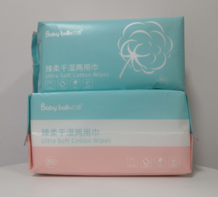 ผ้าขนหนูเช็ดเครื่องสำอางคอตตอน 100% ใช้แล้วทิ้งเช็ดเครื่องสำอาง 80ชิ้น