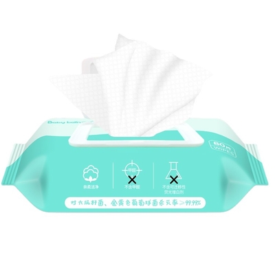 Natural Moisturizing Aloe Vera No Additives Baby Alcohol Free Wet Wipes 60 ชิ้น