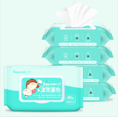 OEM ODM ผ้าเช็ดทำความสะอาดแบบใช้แล้วทิ้ง 80 ชิ้น