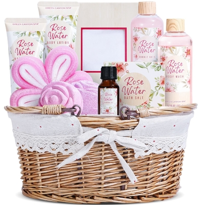 ผู้หญิงและผู้ชาย Vanilla Coconut Home Spa Set Bath And Body Basket