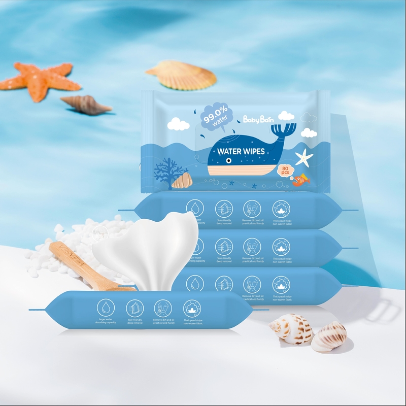 EDI Pure Water Baby Wipes 99 5 ผ้าเช็ดทำความสะอาดน้ำบริสุทธิ์ OEM 60pulls ผ้าเช็ดทำความสะอาดแบบใช้แล้วทิ้ง