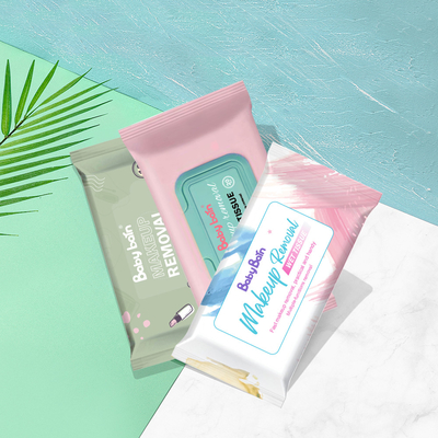 Fragrance Free เมคอัพรีมูฟเวอร์ คลีนซิ่ง ไวพส์ ทิชชู่เปียกแบบใช้แล้วทิ้ง อ่อนโยนสำหรับทุกสภาพผิว