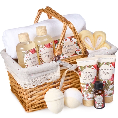 ผู้หญิงและผู้ชาย Vanilla Coconut Home Spa Set Bath And Body Basket